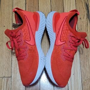 Nike Epic React Flyknit Men's Running Shoes - Orange/White - US 10.5